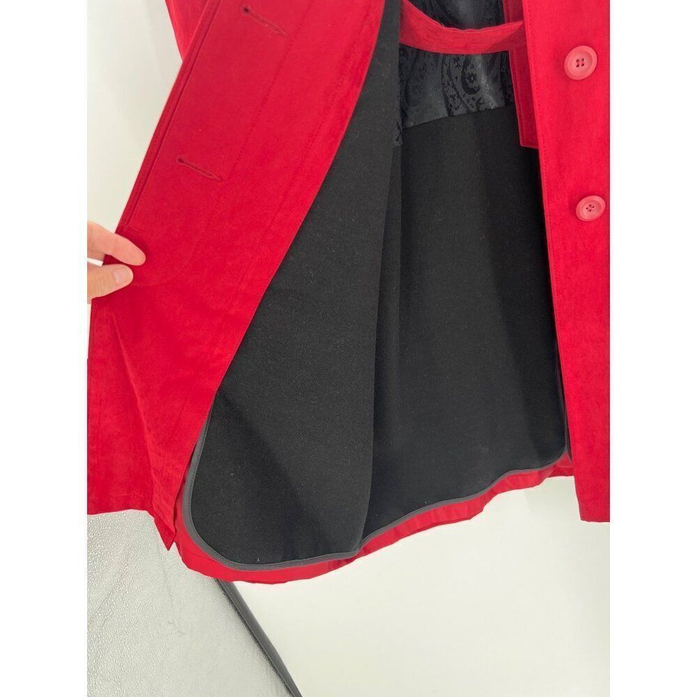 London Fog Rain Coat Womens Medium Petite MP Button Red Water Repellent - Picture 7 of 15